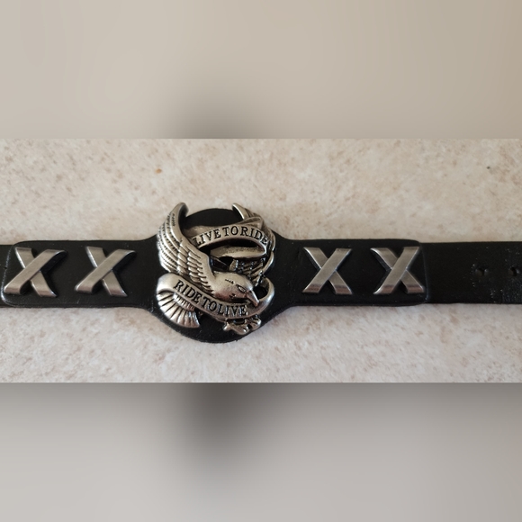 New live to ride ride to live eagle adjustable bracelet 8.7" - Picture 2 of 3